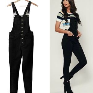 Kancan skinny button up overalls/jumpsuit